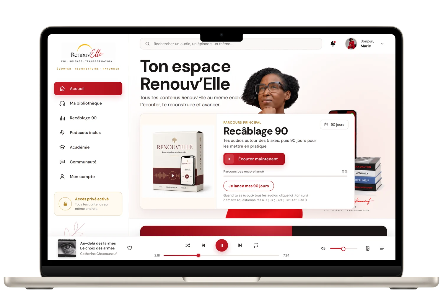 Capture réelle de L’Espace Renouv’Elle sur MacBook Air